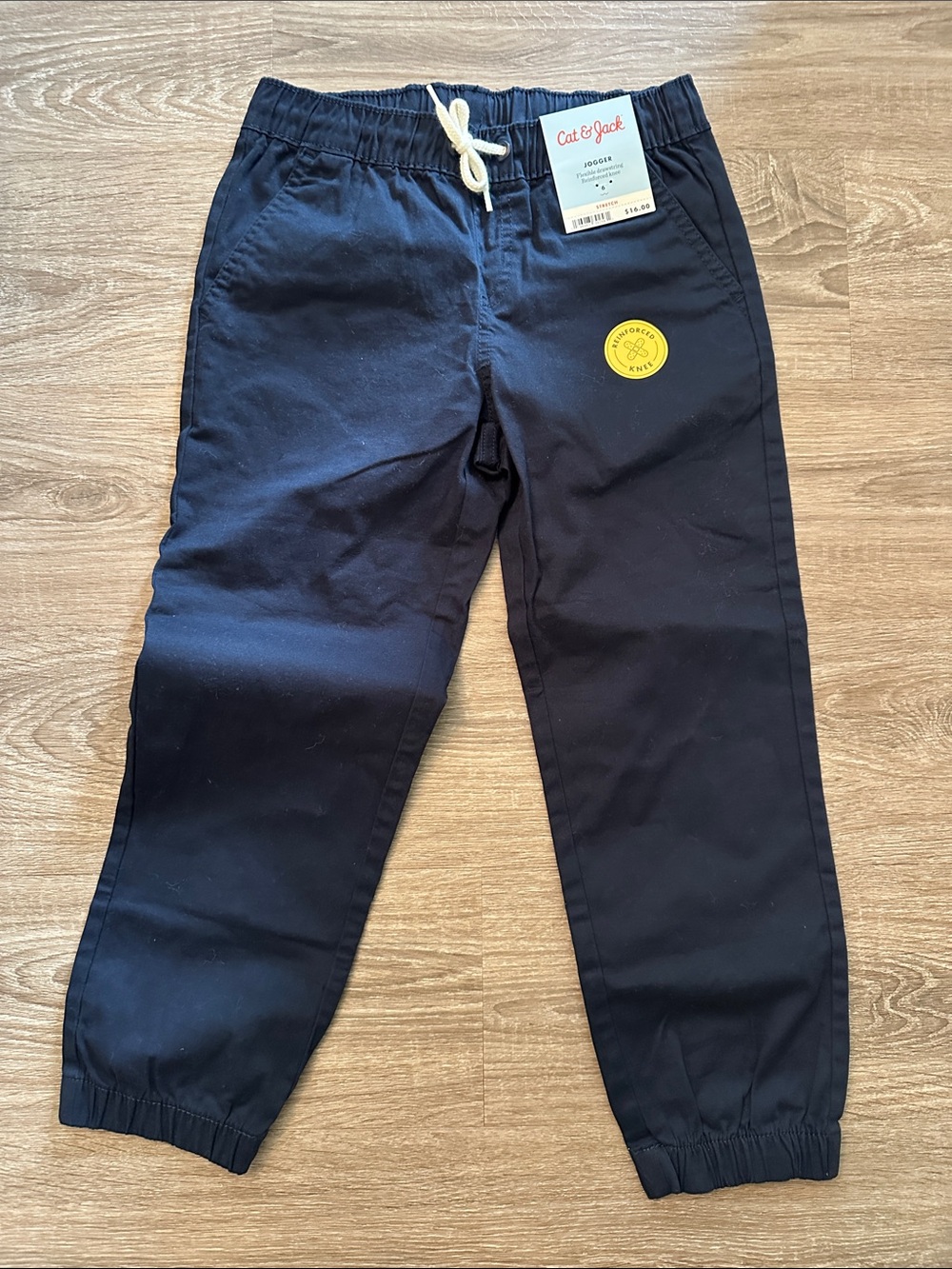 Cat & Jack Navy Blue Jogger Pants with Yellow Badge